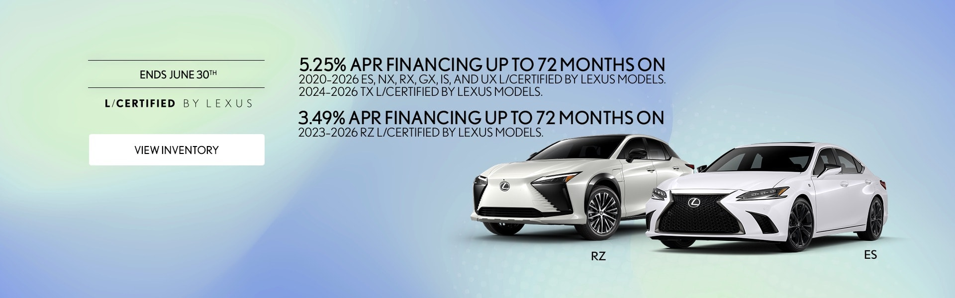 5.25% APR Financing for 72 months at Lexus of Route 10 in Hanover